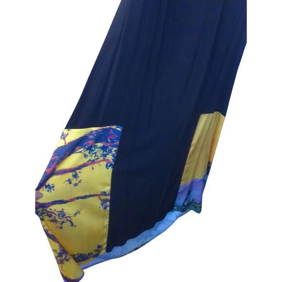 Artista Budapest Handmade Designer Sleeveless Graphic Maxi Dress Size Large - Picture 7 of 13